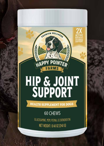 Hip & Joint Support Advanced, 60 soft chews, in a forest-green jar